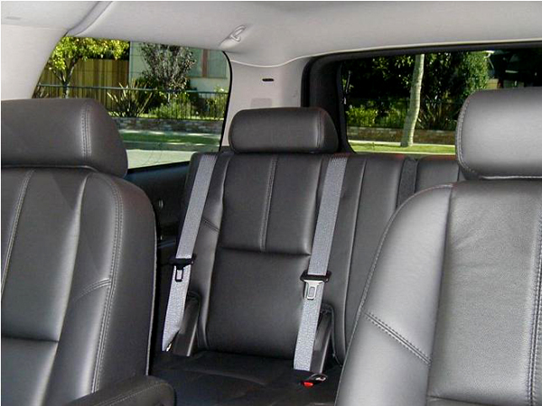 6 passenger executive suv back seat view