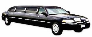 Image of 10 passenger black Cheshire Lincoln Town Car stretch limo 
