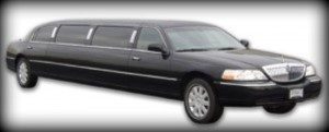 Image of black 8-10 passenger Easton Lincoln Town Car stretch limousine 