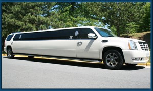 Image of white New Haven 18-20 passenger Cadillac Escalade stretch limousine