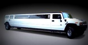 Image of white Norwalk H2 Hummer limousine