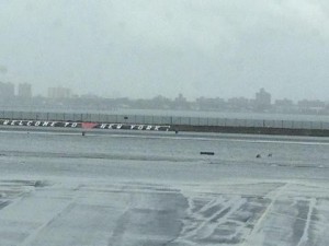 LaGuardia Airport Runways Covered in Water from Hurricane Sandy photo