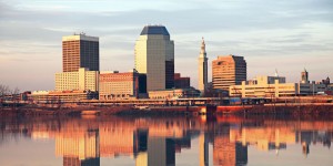 This is an imagine of the Springfield, MA skyline. Our limo company in Springfield can get you around.